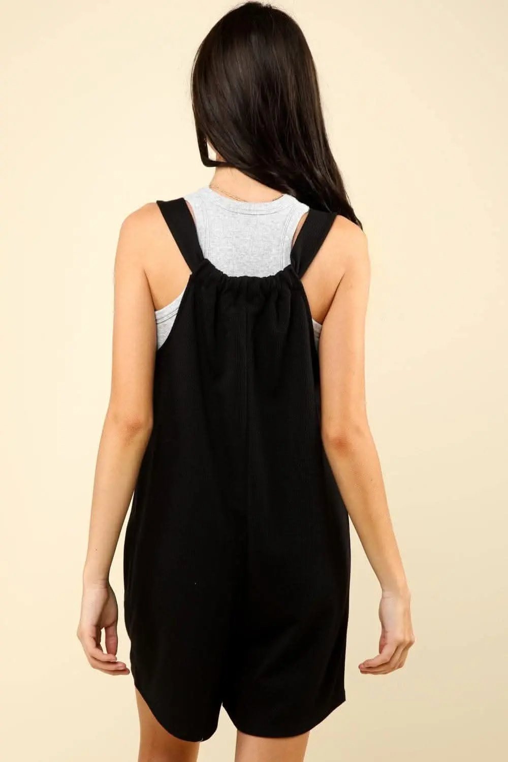 VERY J Tie Shoulder Front Pocket Romper - Love Salve